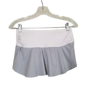 Xhilaration SZ M Swim Tube Top NEW White Blue Gray Striped Strapless Padded Cups